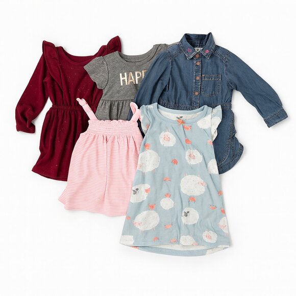 5 Pieces - Size 2T Dresses - Winter, Summer - Misc Brands Lot - Picture 1 of 8